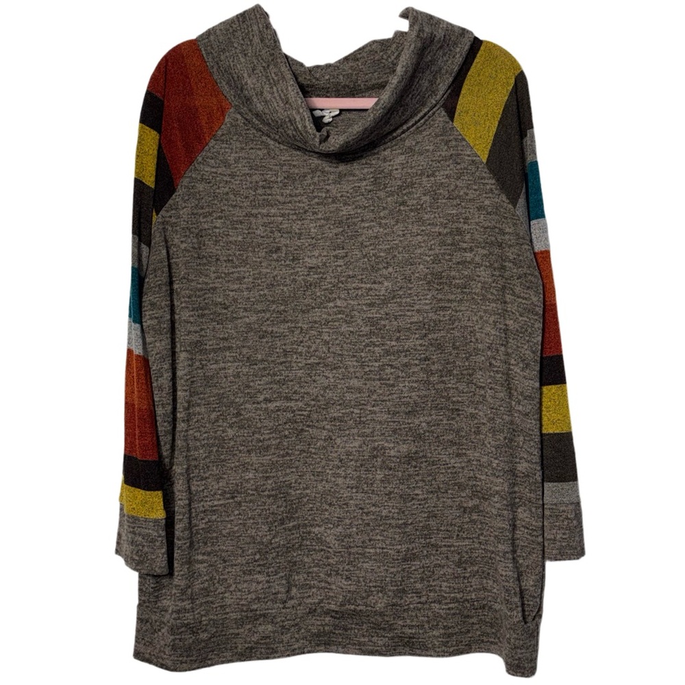 Bellamie Multicolor Cowl Neck Tunic Sweater Sz XL